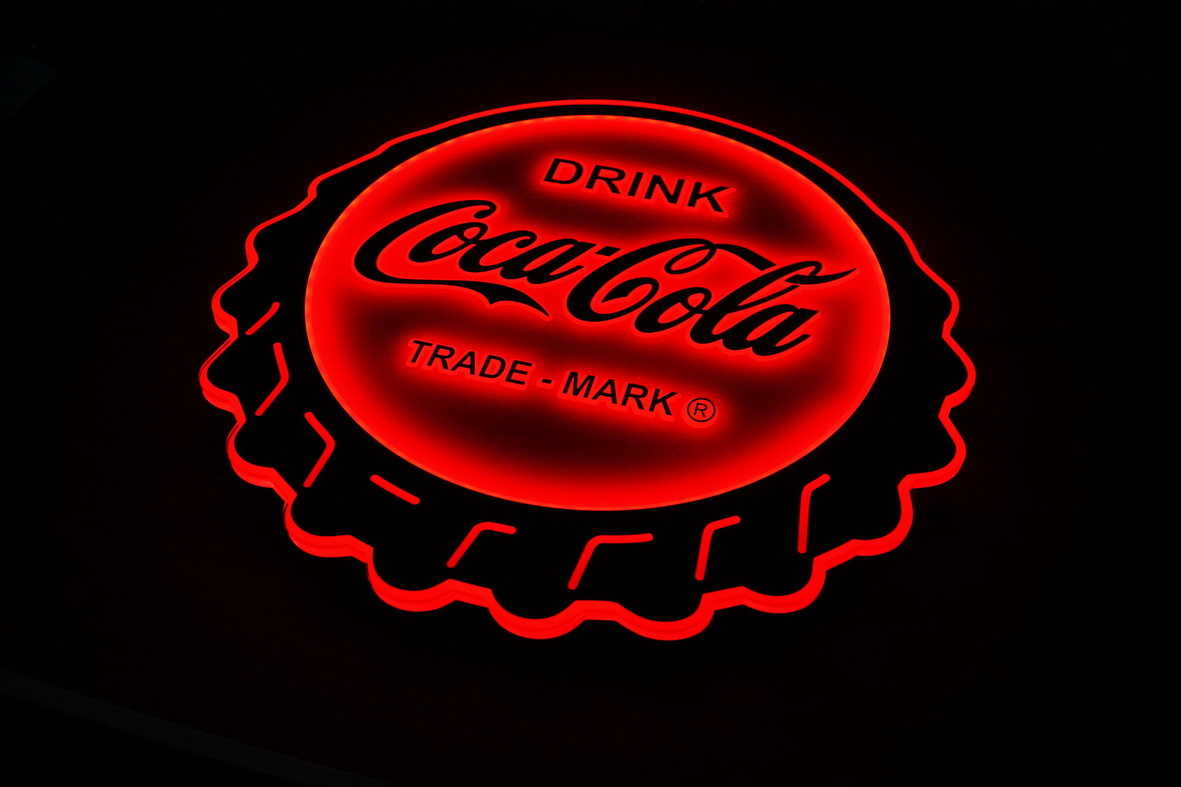 Coca-Cola bottle cap illuminated visual